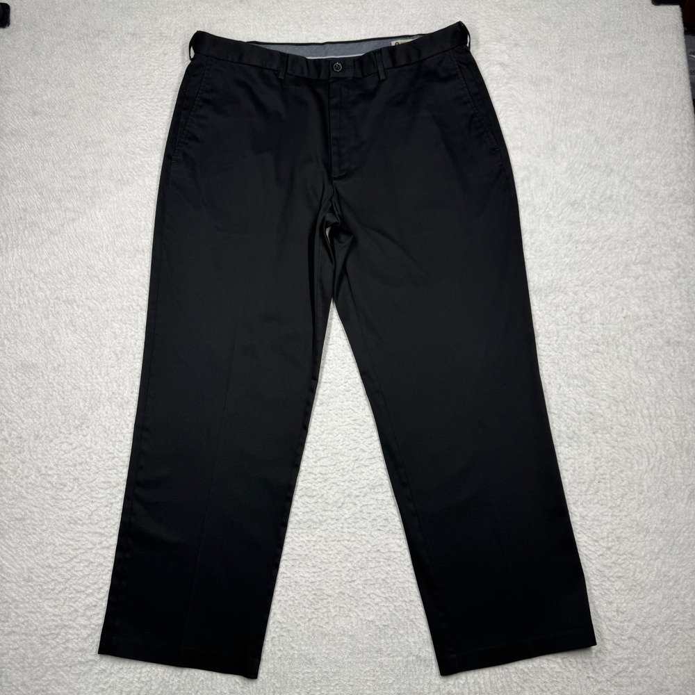 Haggar‎ Classic Fit Premium No Iron Khaki Black Chino Pants Men's Size 38x29